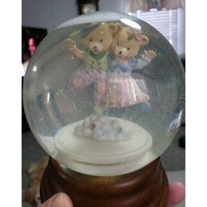 Teddy Bear Musical Snow Globe Plays It's a Small World
